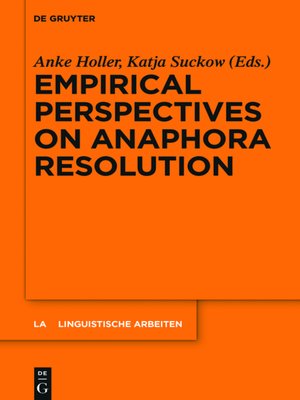 cover image of Empirical Perspectives on Anaphora Resolution